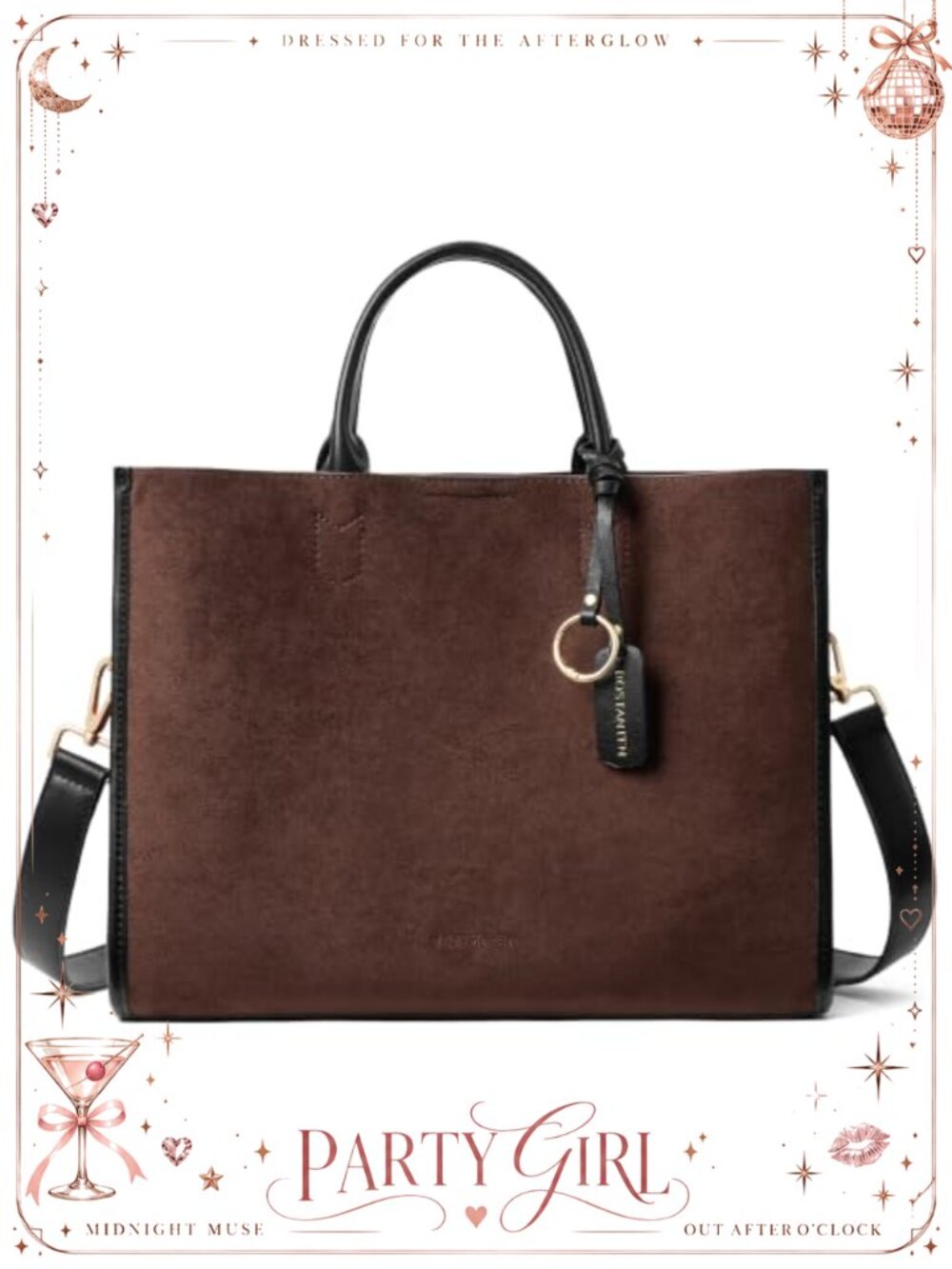 Vegan Leather Satchel Handbag Top Handle Purse Work Travel Bag